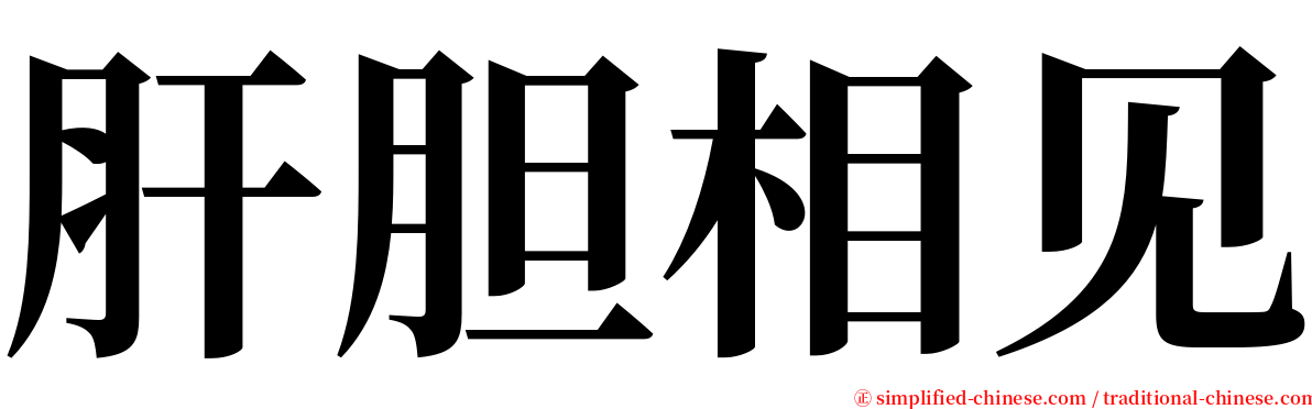肝胆相见 serif font