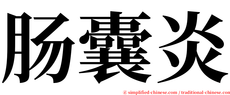 肠囊炎 serif font