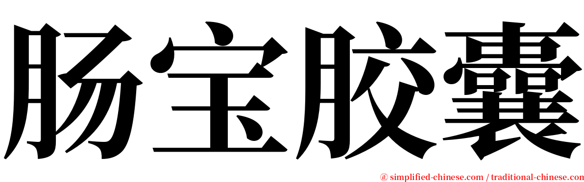 肠宝胶囊 serif font