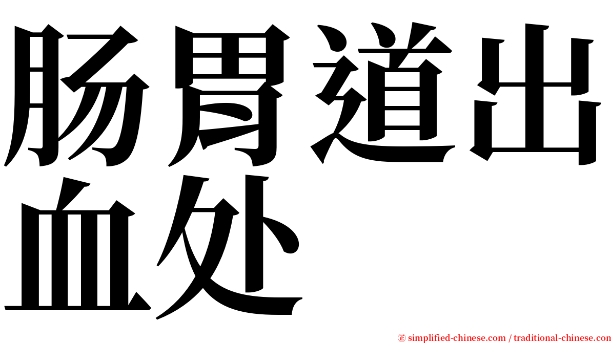 肠胃道出血处 serif font