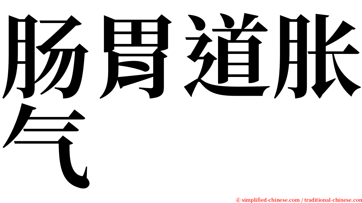 肠胃道胀气 serif font