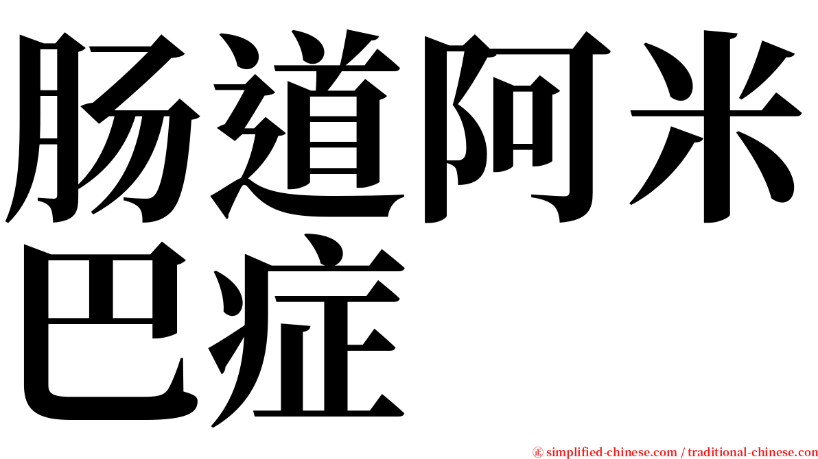 肠道阿米巴症 serif font