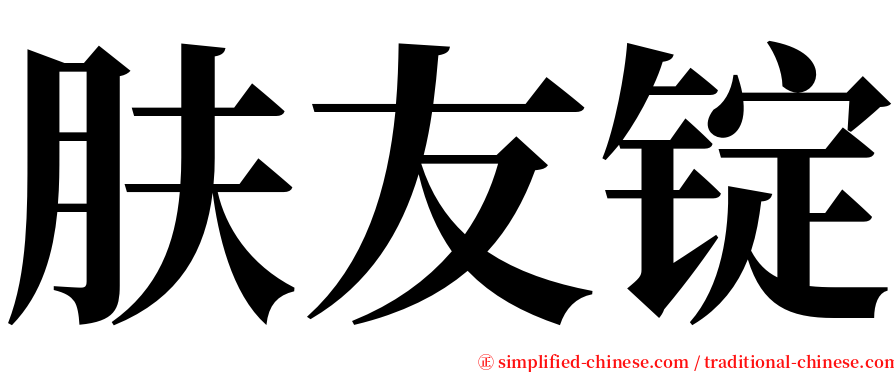 肤友锭 serif font