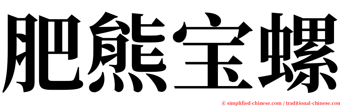 肥熊宝螺 serif font
