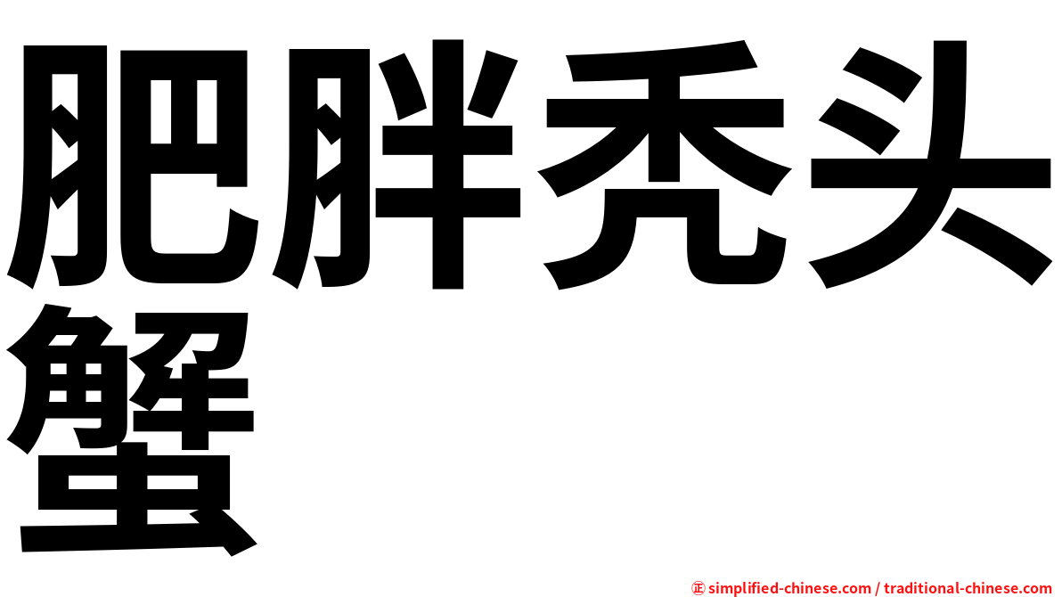 肥胖秃头蟹