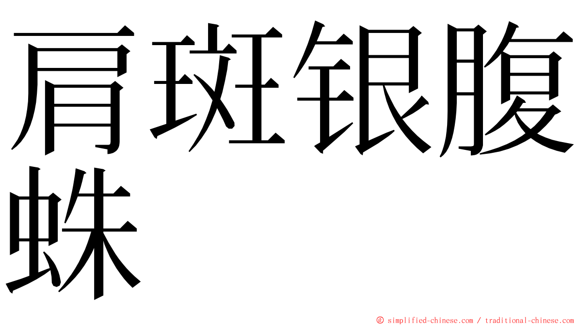 肩斑银腹蛛 ming font