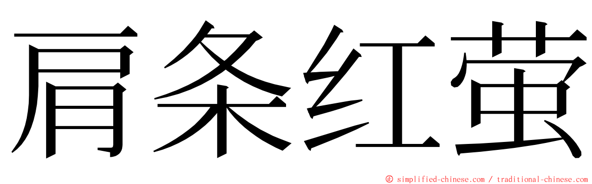 肩条红萤 ming font