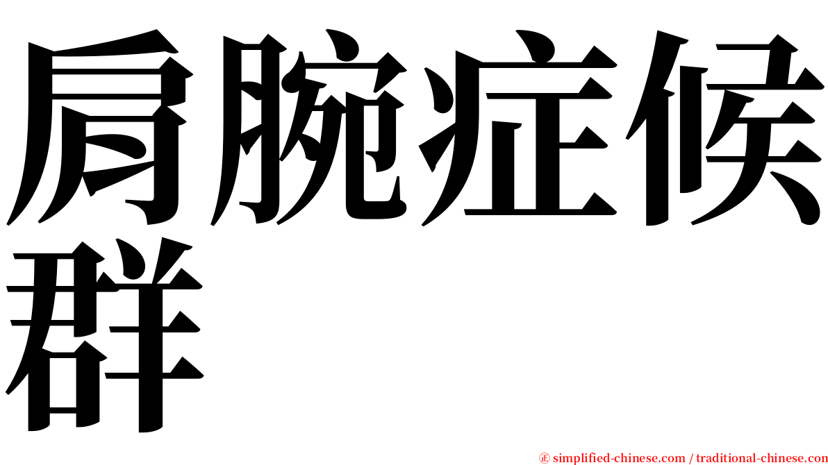 肩腕症候群 serif font