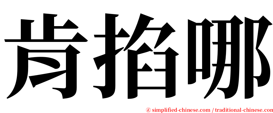 肯掐哪 serif font