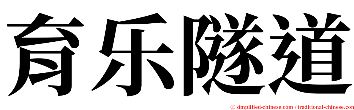 育乐隧道 serif font