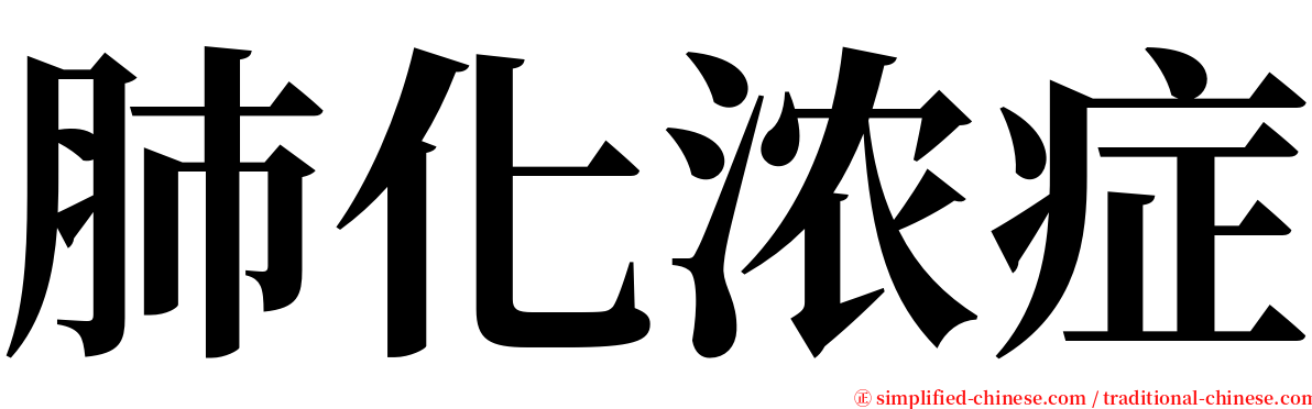 肺化浓症 serif font