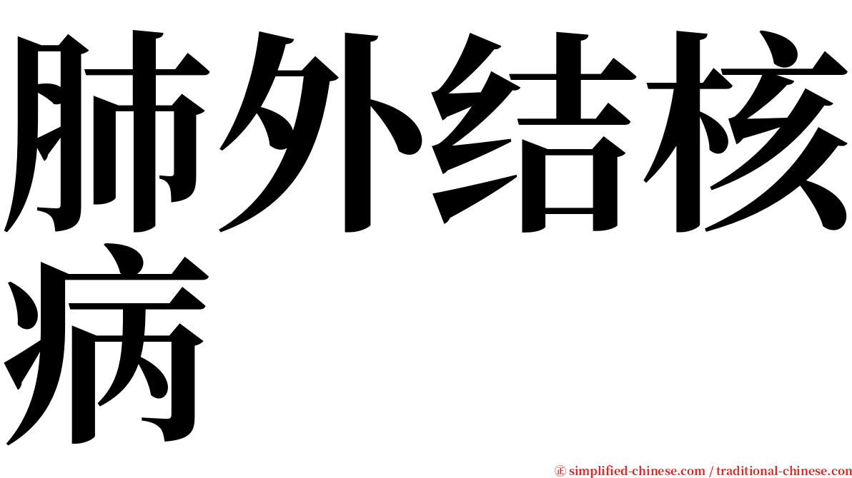 肺外结核病 serif font
