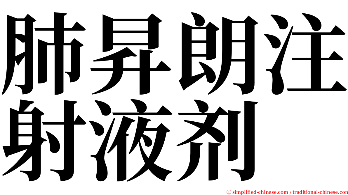 肺昇朗注射液剂 serif font