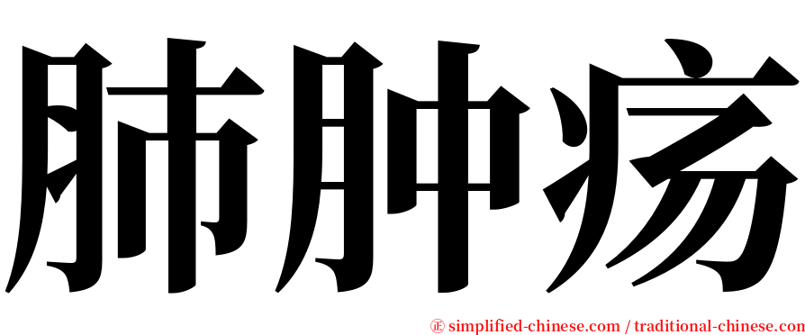 肺肿疡 serif font