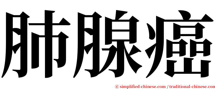 肺腺癌 serif font