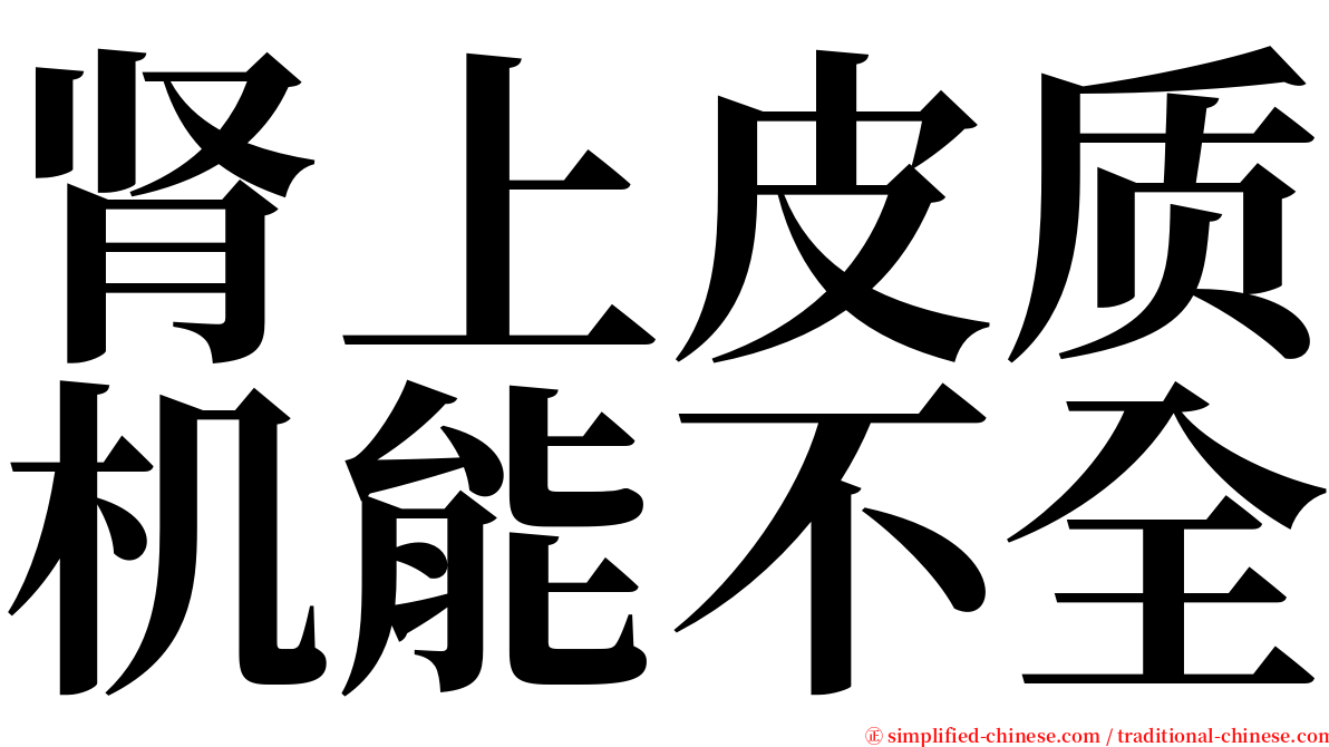 肾上皮质机能不全 serif font