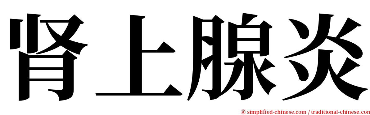 肾上腺炎 serif font