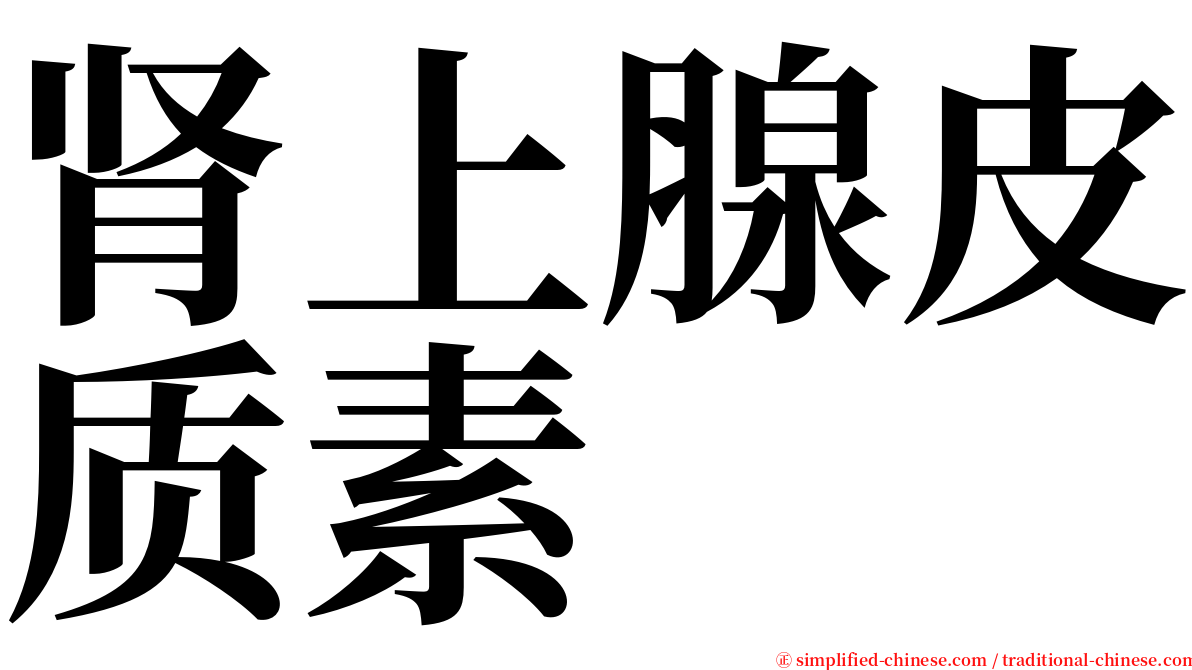 肾上腺皮质素 serif font