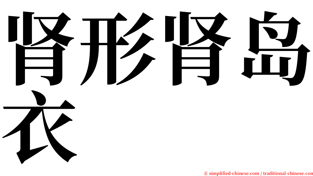 肾形肾岛衣 serif font