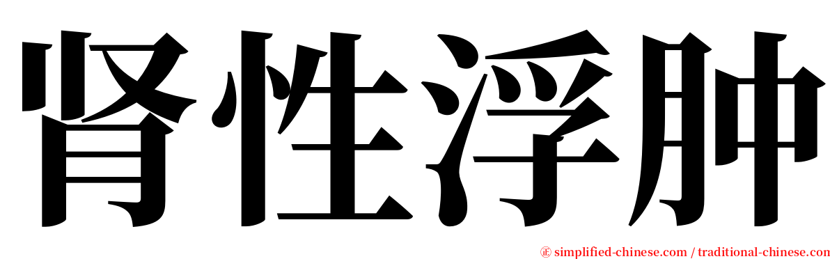 肾性浮肿 serif font