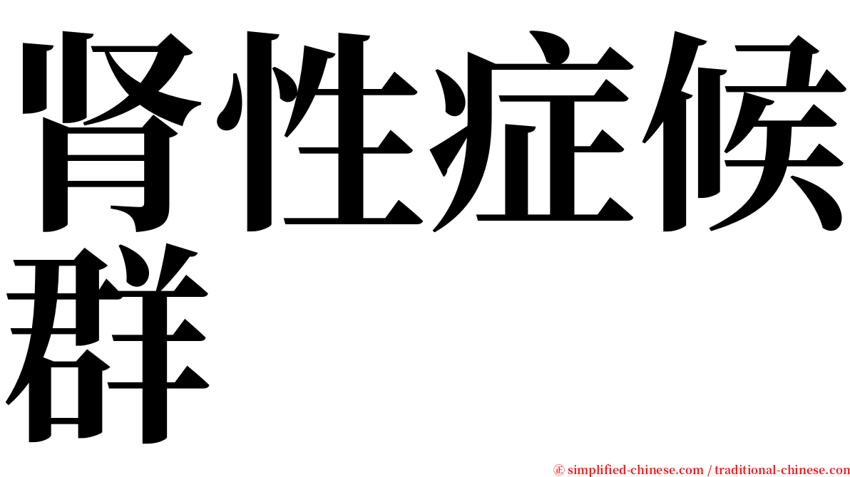 肾性症候群 serif font