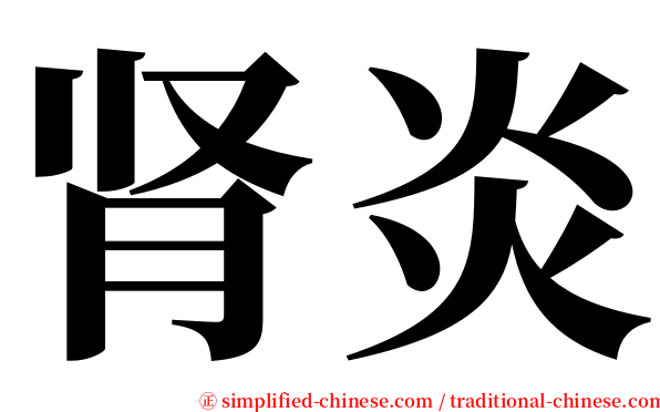 肾炎 serif font