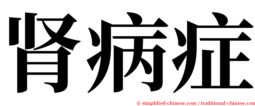 肾病症 serif font