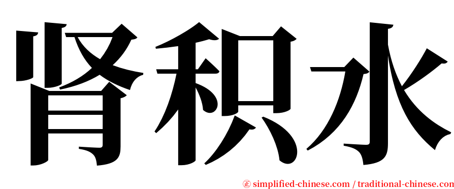 肾积水 serif font