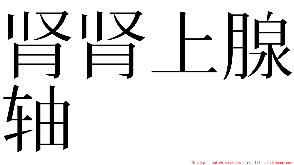 肾肾上腺轴 ming font