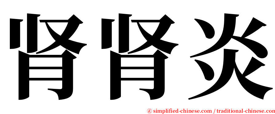 肾肾炎 serif font