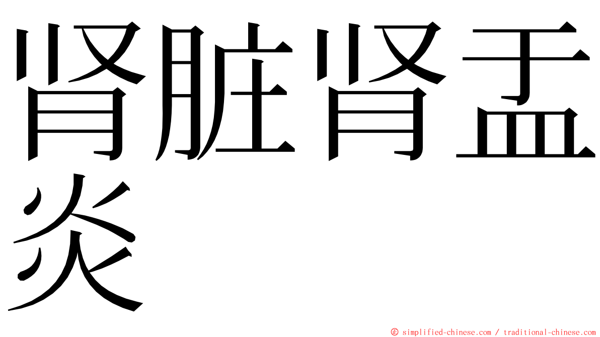 肾脏肾盂炎 ming font