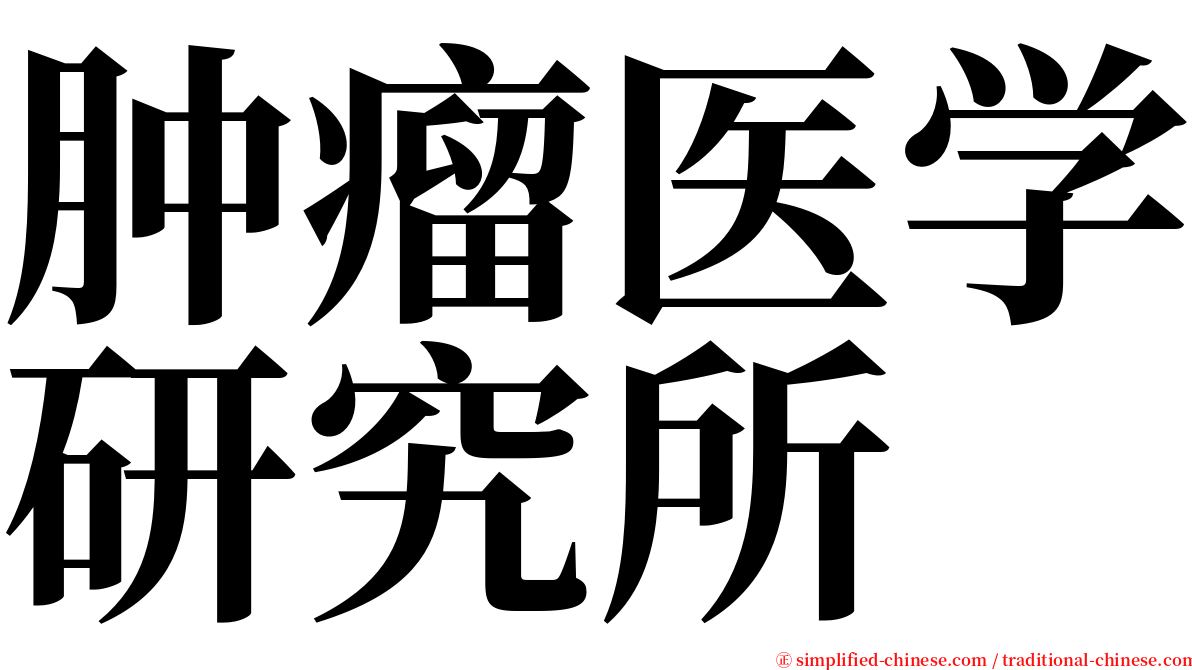 肿瘤医学研究所 serif font