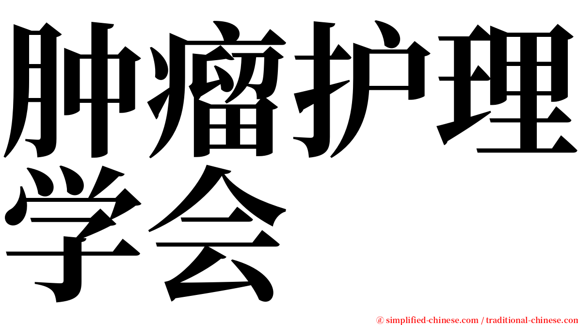 肿瘤护理学会 serif font