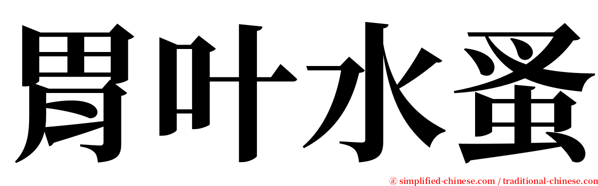 胃叶水蚤 serif font