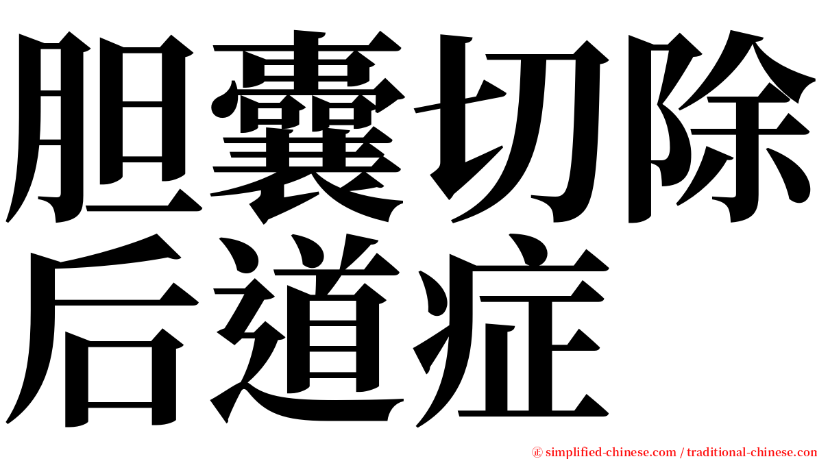 胆囊切除后道症 serif font