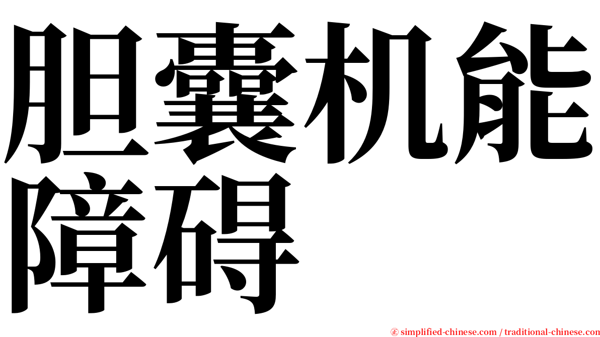 胆囊机能障碍 serif font