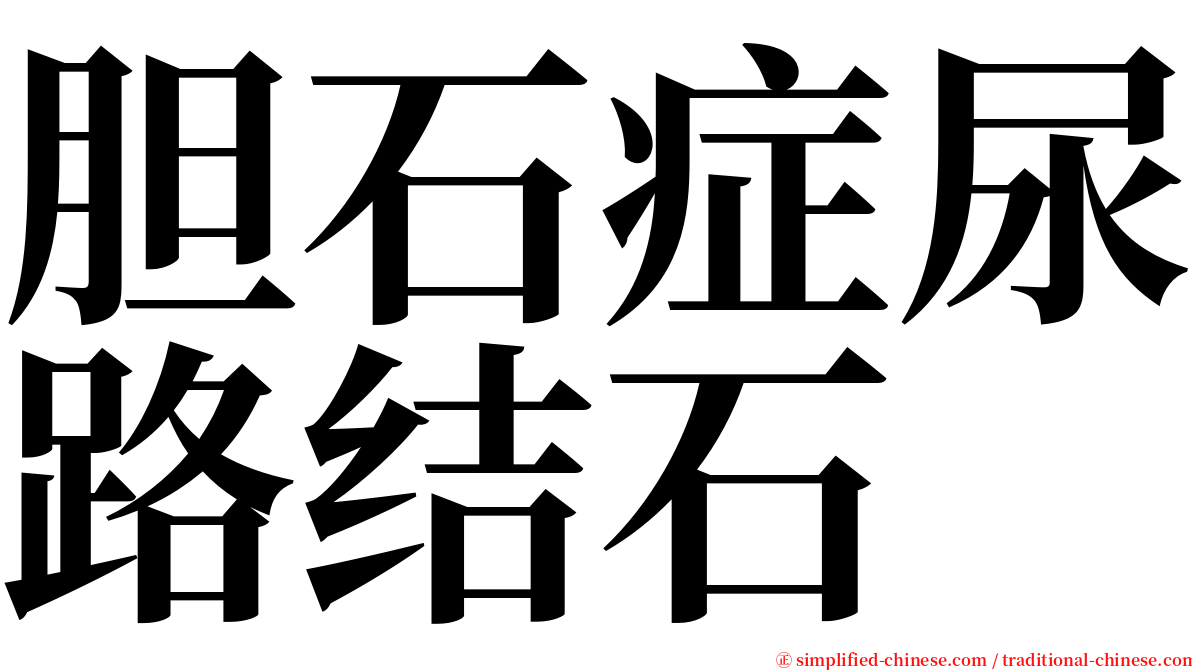 胆石症尿路结石 serif font