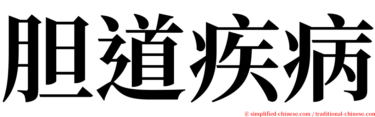 胆道疾病 serif font