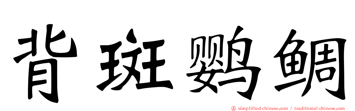 背斑鹦鲷