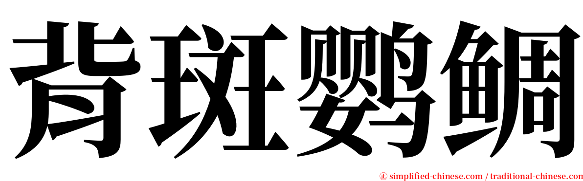 背斑鹦鲷 serif font