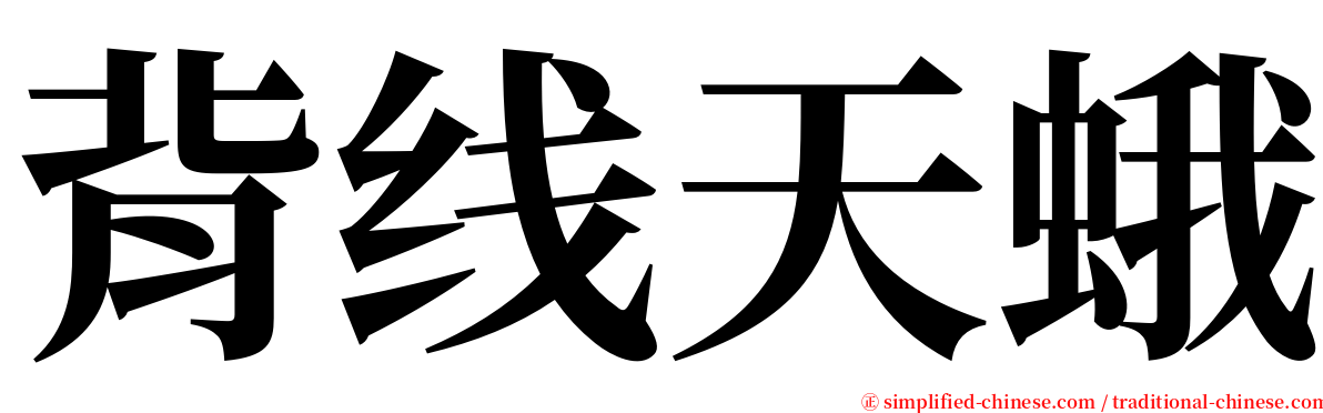 背线天蛾 serif font