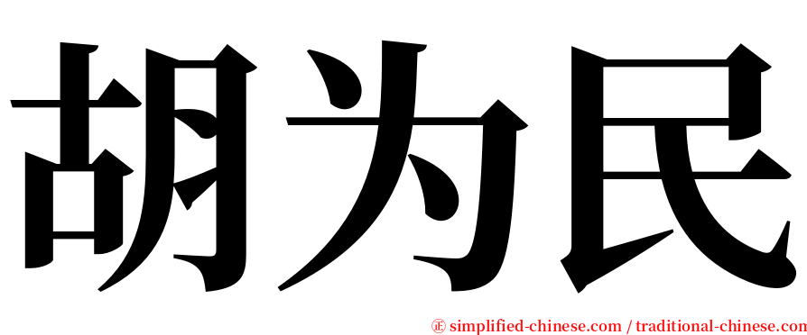 胡为民 serif font