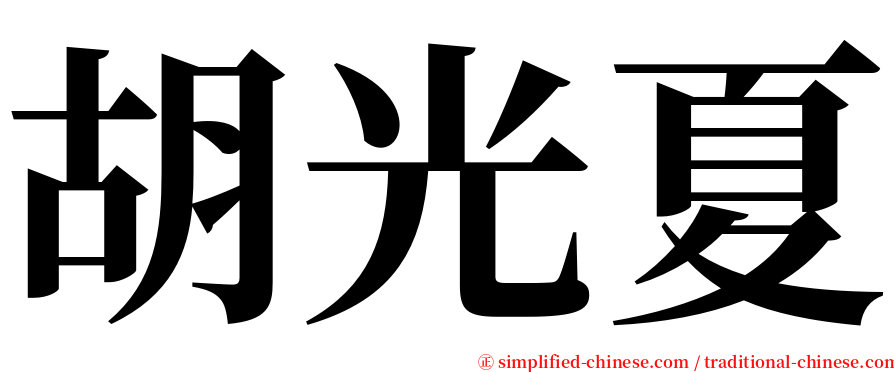 胡光夏 serif font