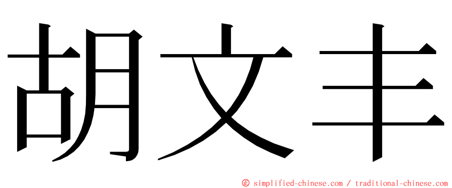 胡文丰 ming font