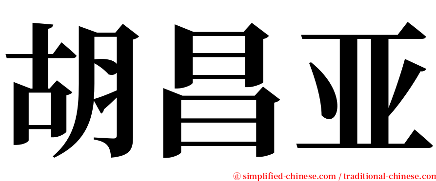 胡昌亚 serif font