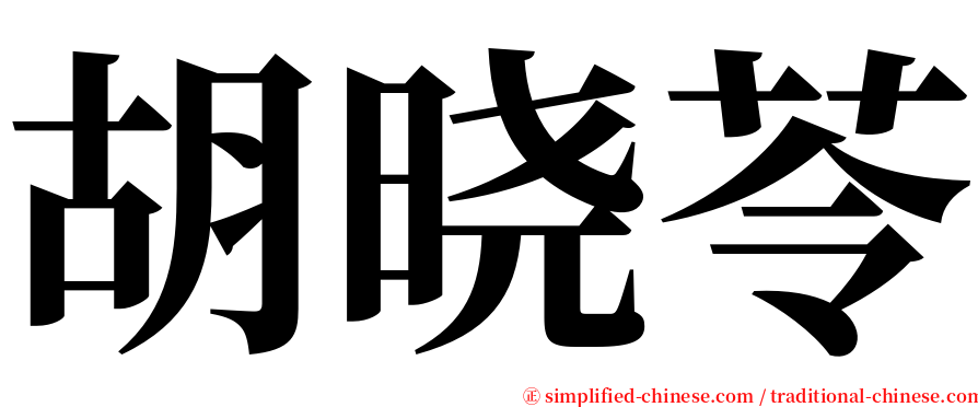 胡晓苓 serif font
