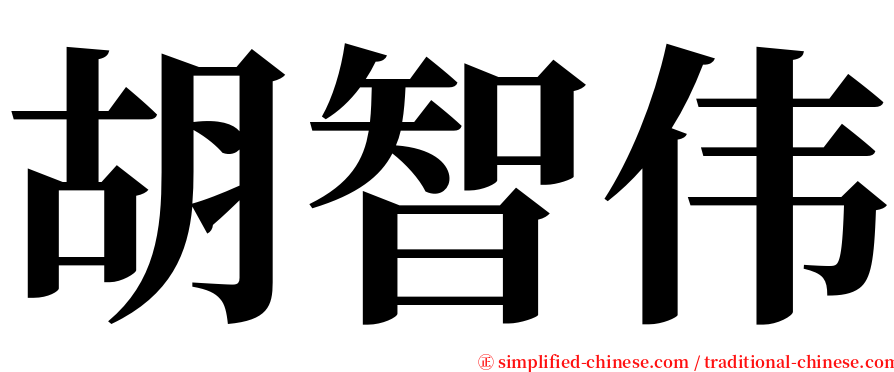 胡智伟 serif font