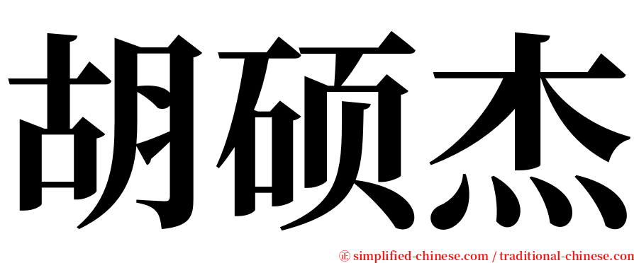 胡硕杰 serif font
