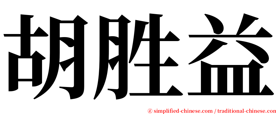 胡胜益 serif font