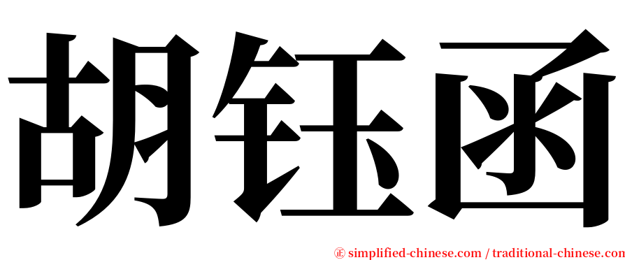 胡钰函 serif font